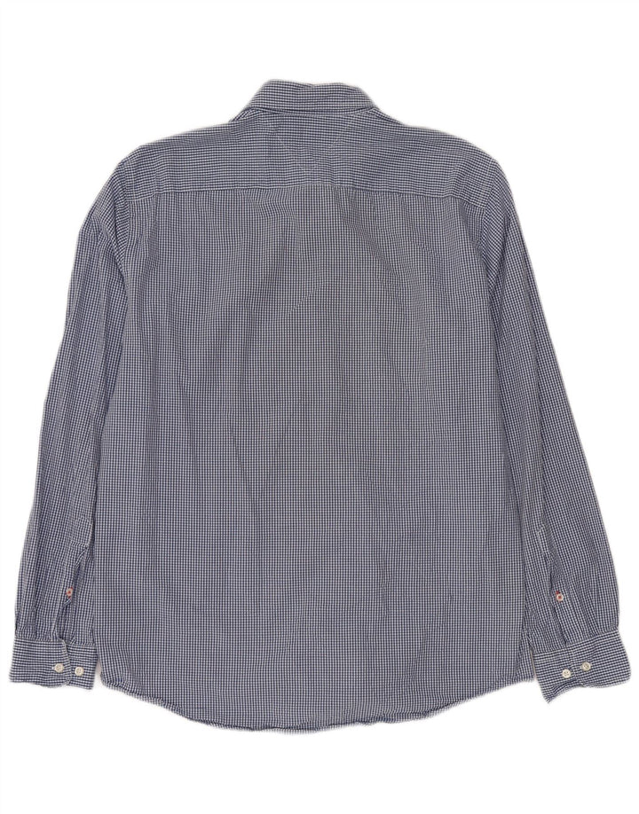 TOMMY HILFIGER Camicia da uomo vestibilità regolare grande cotone a quadretti blu