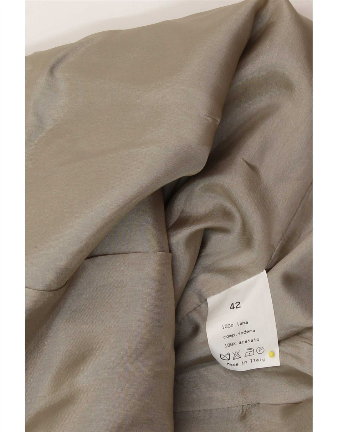 Giacca blazer doppiopetto vintage da donna IT 42 Lana beige medio