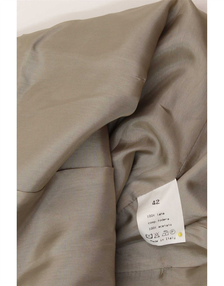 Giacca blazer doppiopetto vintage da donna IT 42 Lana beige medio