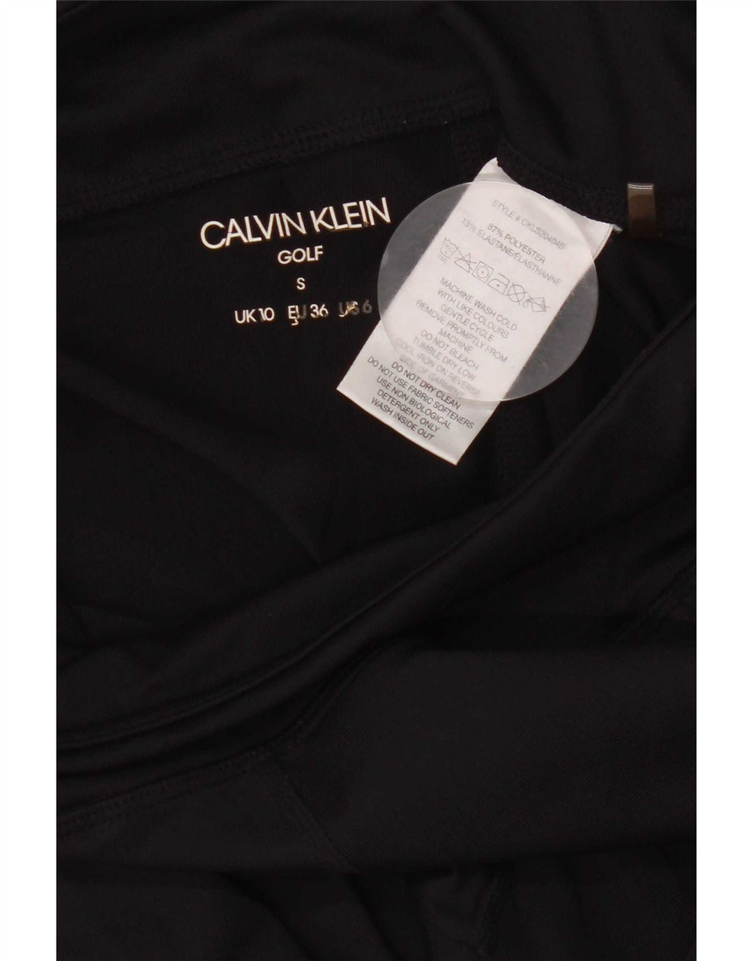 Leggings grafici da golf da donna Calvin Klein UK 10 piccoli poliestere nero