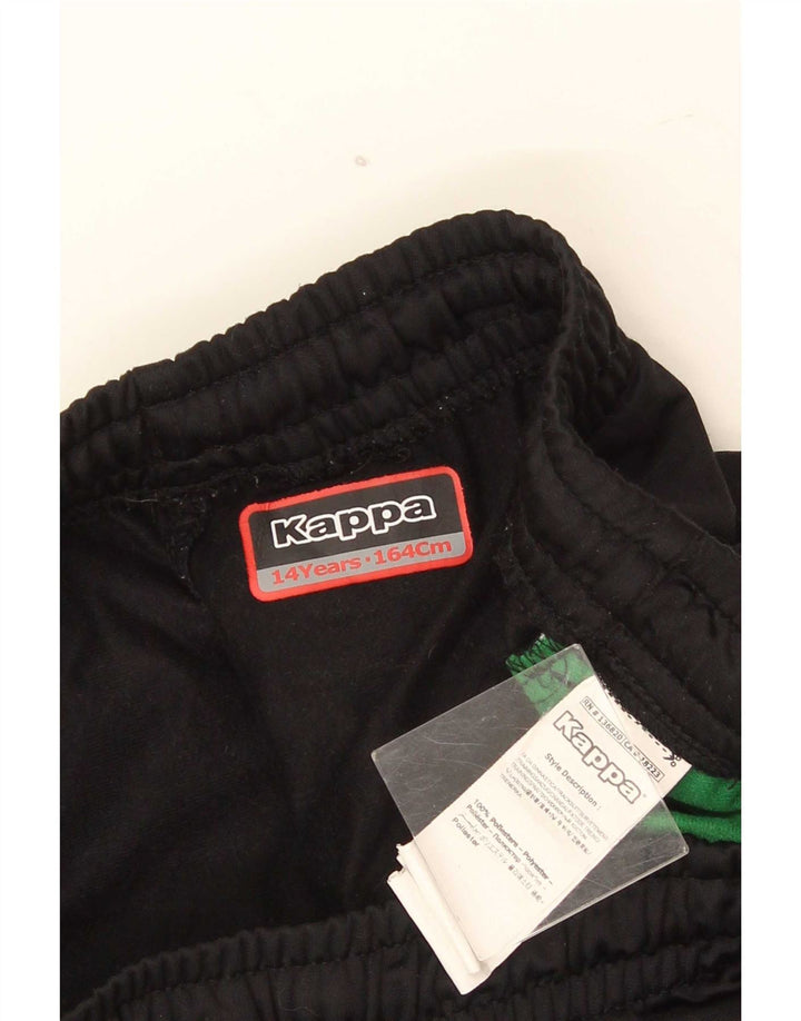 Pantaloni da tuta con grafica Kappa da ragazzo, pantaloni da jogging, 13-14 anni, poliestere nero