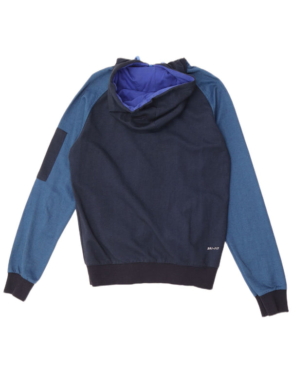 Felpa con cappuccio da donna Nike UK 16 Large in poliestere color block blu navy