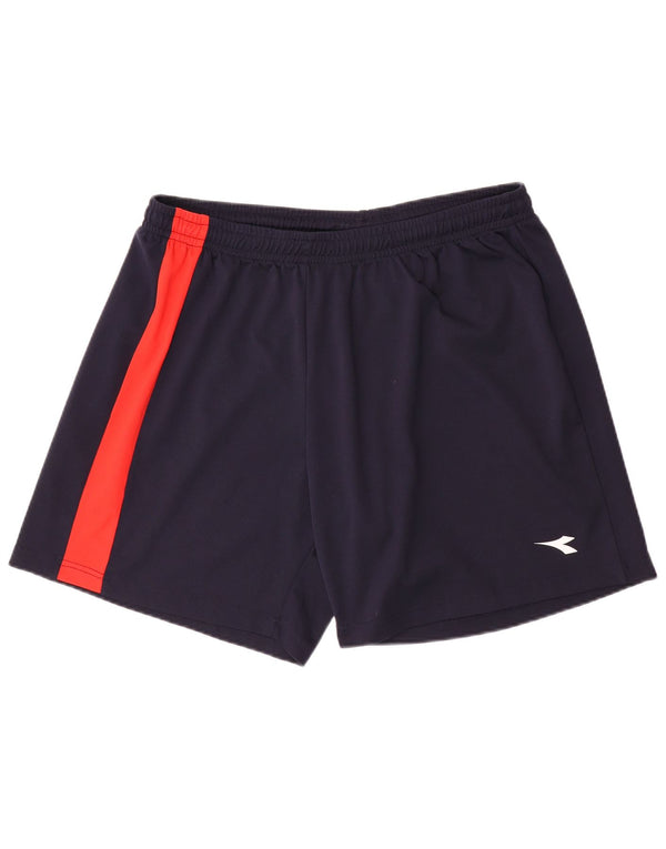 Pantaloncini sportivi da uomo Diadora 2XL Poliestere color block blu navy