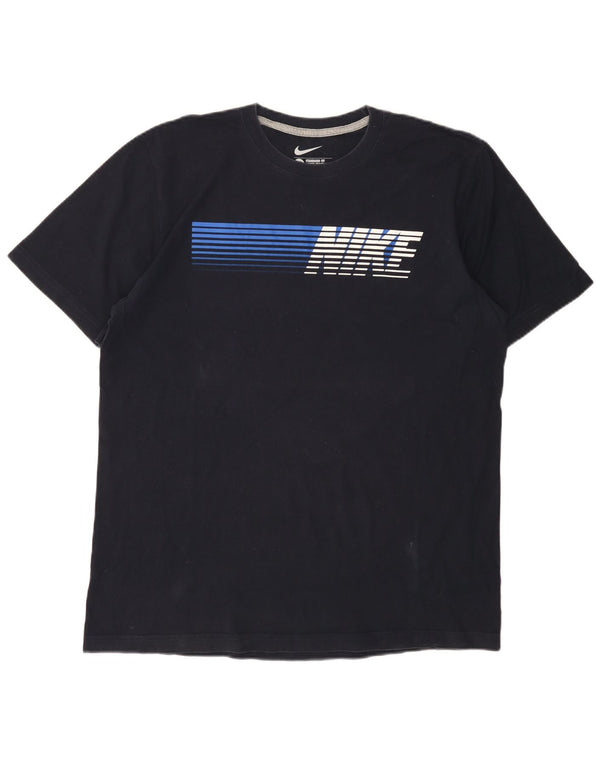 NIKE T-shirt grafica da uomo con vestibilità standard UK 46/48 XL Blu navy