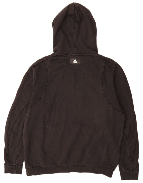 Felpa con cappuccio grafica da uomo Adidas Large in cotone nero