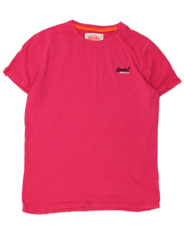 T-shirt da donna Superdry Top Large in cotone rosa
