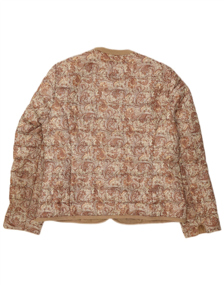 Giacca imbottita da donna Betty Barclay UK 16 Large Beige Paisley Poliestere