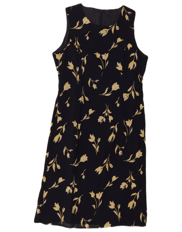 Abito a trapezio senza maniche da donna Toska UK 10 Piccolo poliestere floreale blu navy