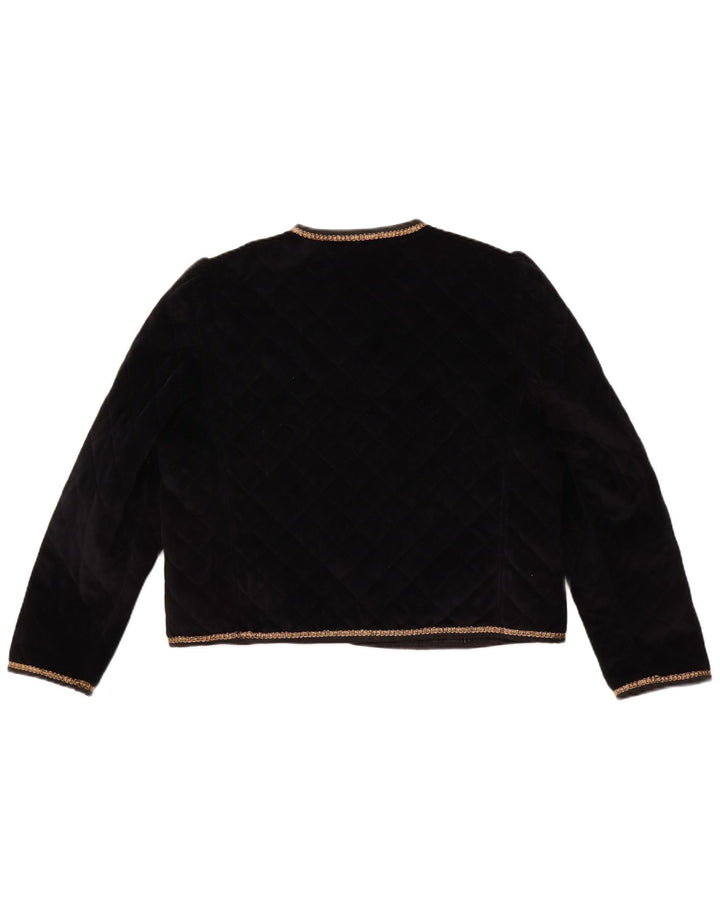 Giacca blazer trapuntata a 5 bottoni da donna YESSICA UK 12 media nera