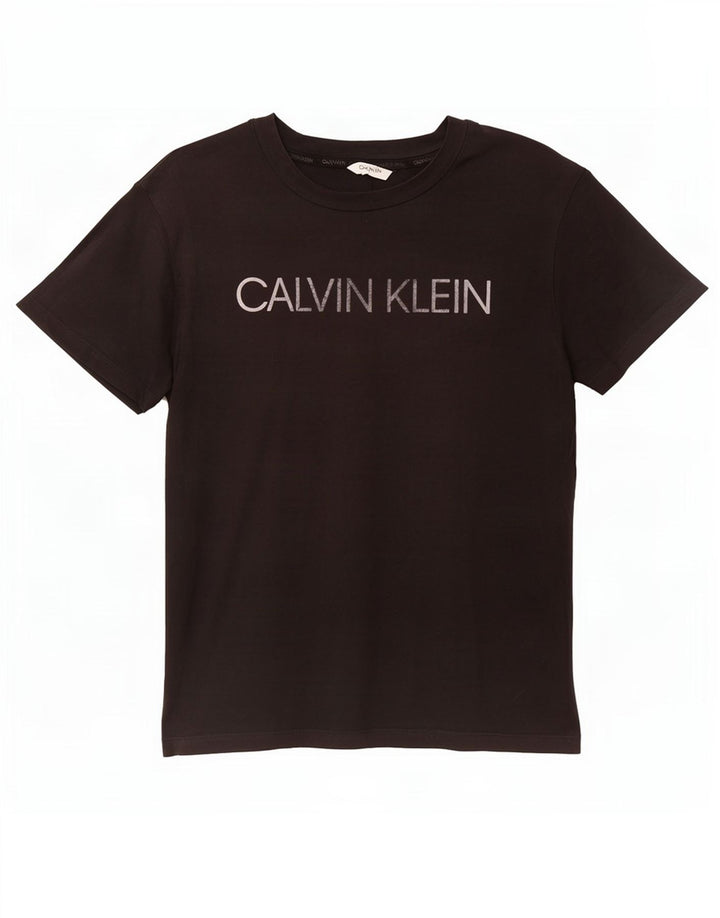 Maglietta grafica da uomo Calvin Klein Top nera media
