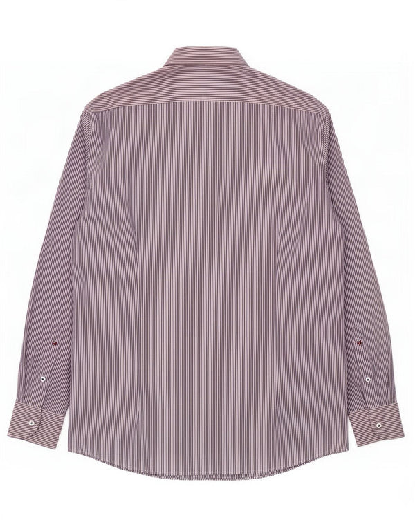 Camicia aderente da uomo Tommy Hilfiger taglia 44 17 1/2 XL cotone gessato blu