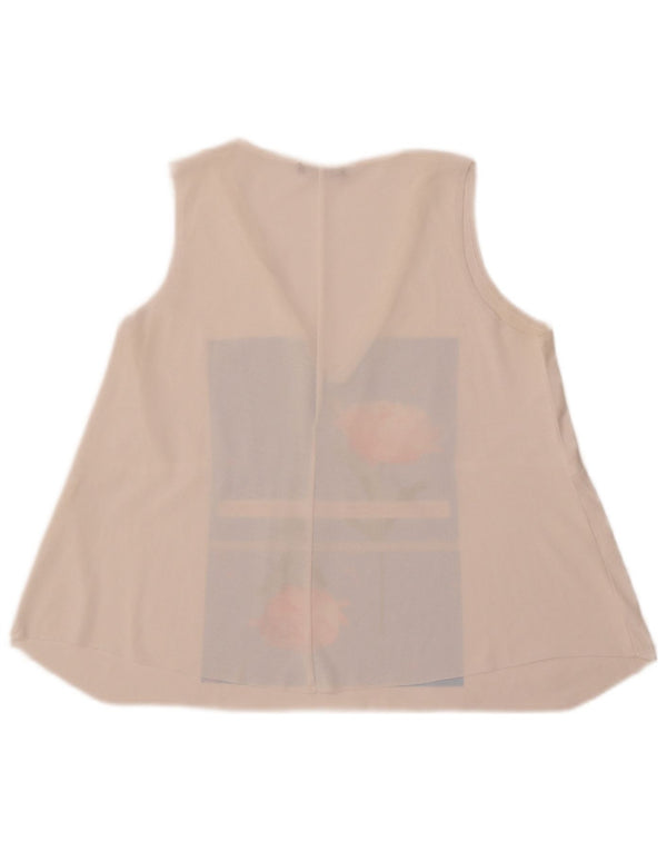 Canotta grafica da donna Zara UK 10 piccola bianca floreale