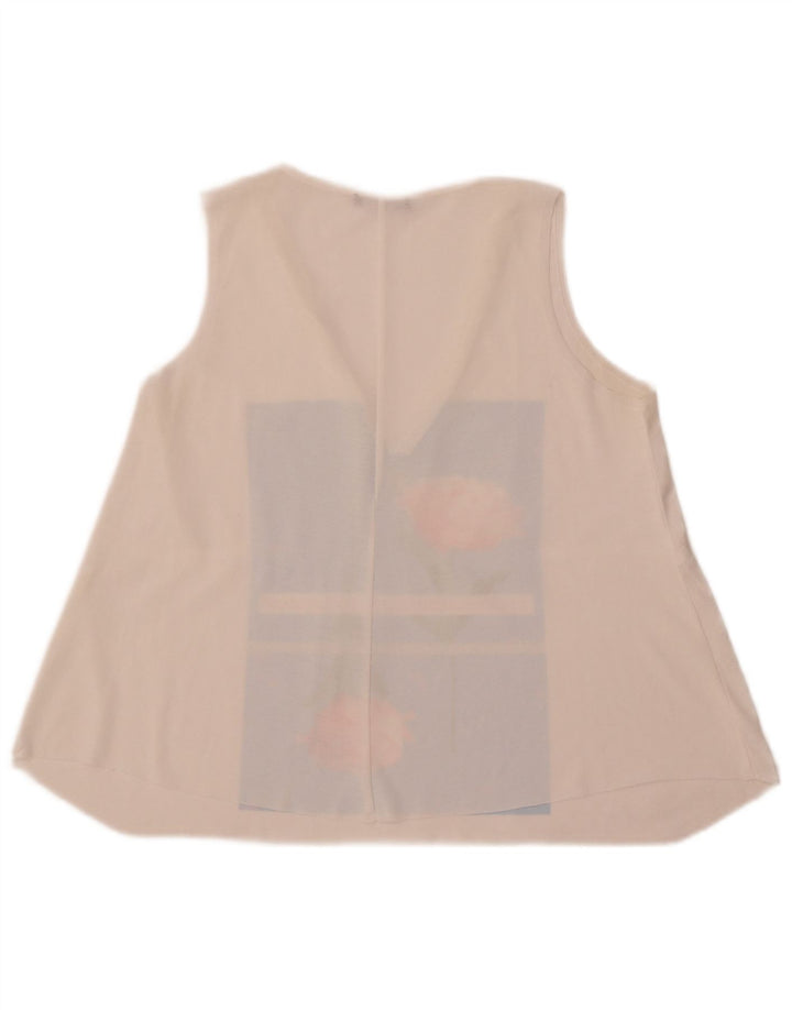 Canotta grafica da donna Zara UK 10 piccola bianca floreale