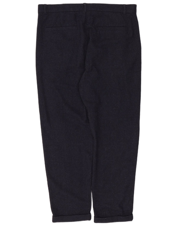 JACK WILLS Pantaloni chino da uomo con pegging W36 L27 Lana blu navy