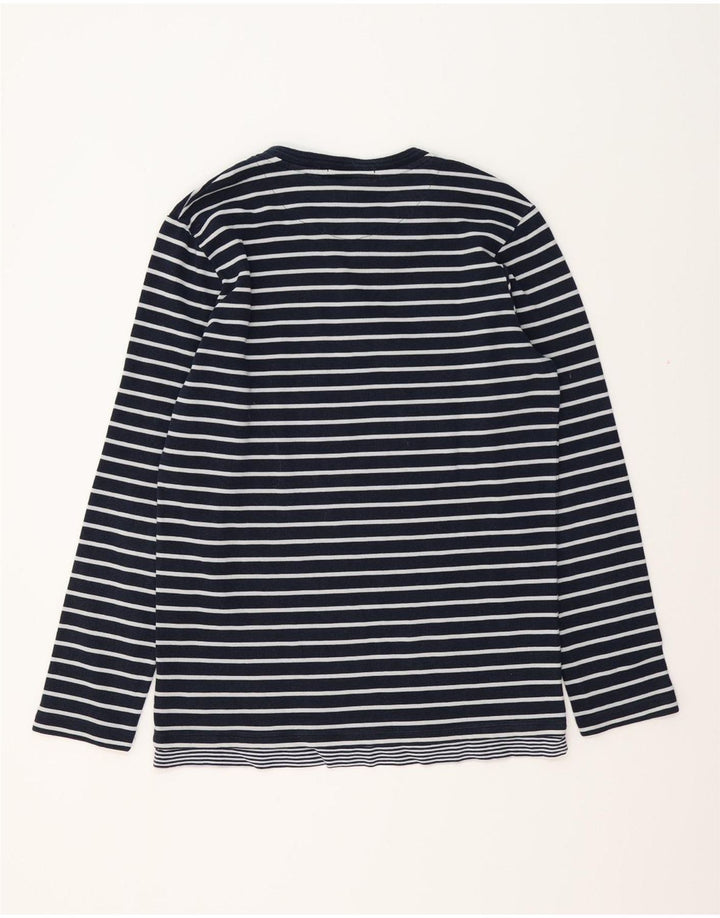 SCOTCH & SODA Top da uomo a maniche lunghe in cotone a righe grandi blu navy