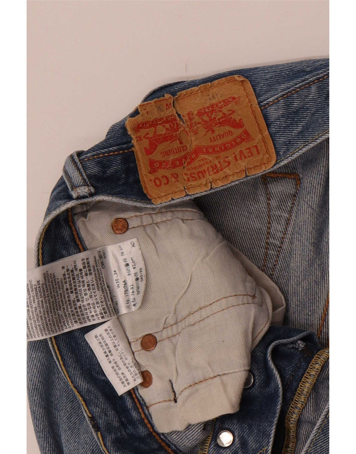 Jeans dritti invecchiati da uomo Levi's W30 L34 cotone blu