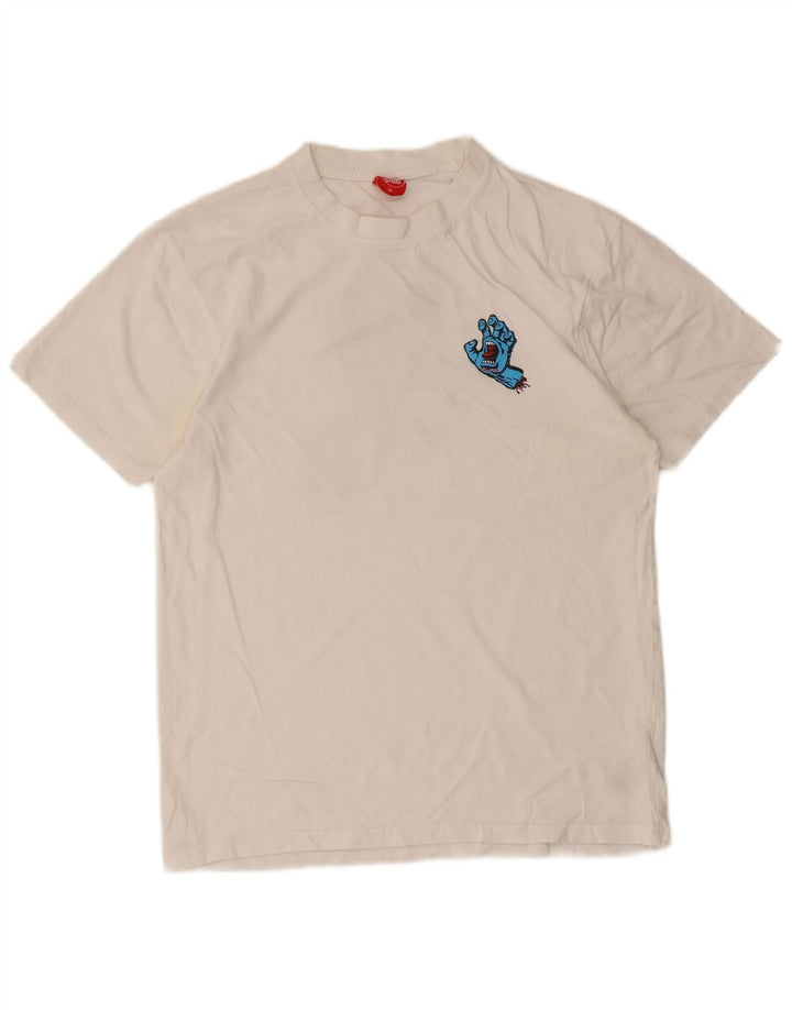 T-shirt grafica da uomo Santa Cruz Top in cotone bianco medio