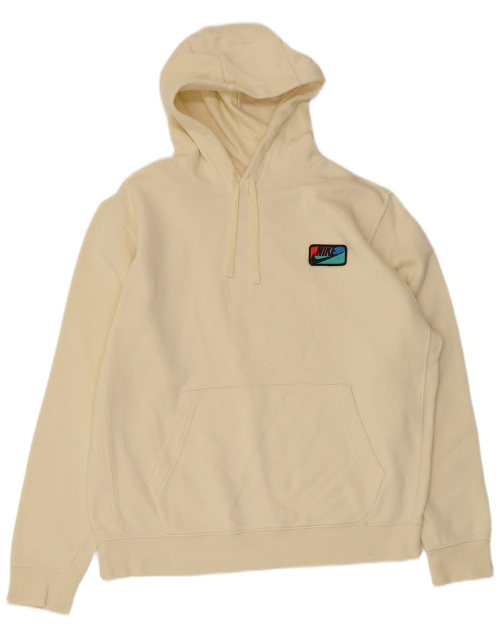 Felpa con cappuccio da uomo Nike Large in cotone giallo