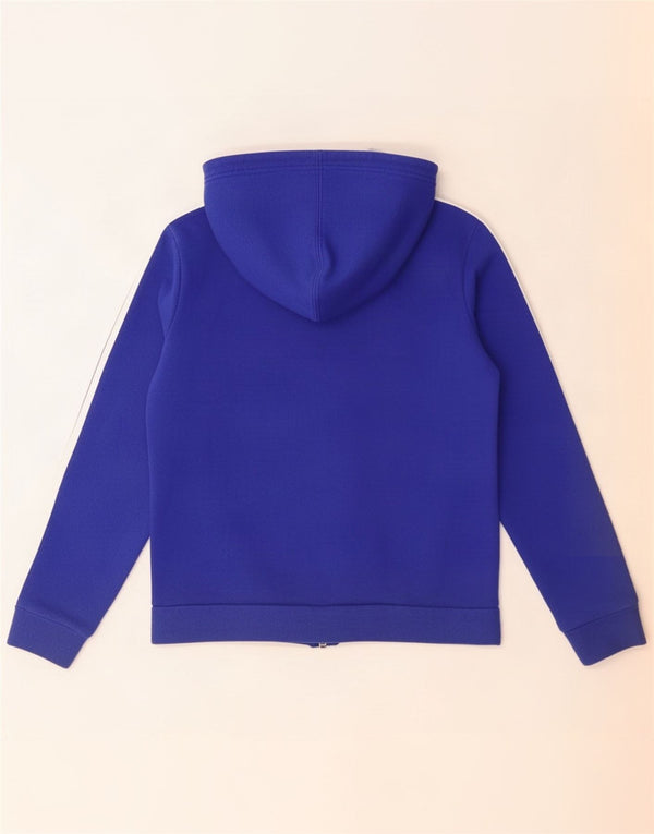 Adidas Boys Zip Hoodie Sweater 9-10 Years Blue Colourblock Cotton