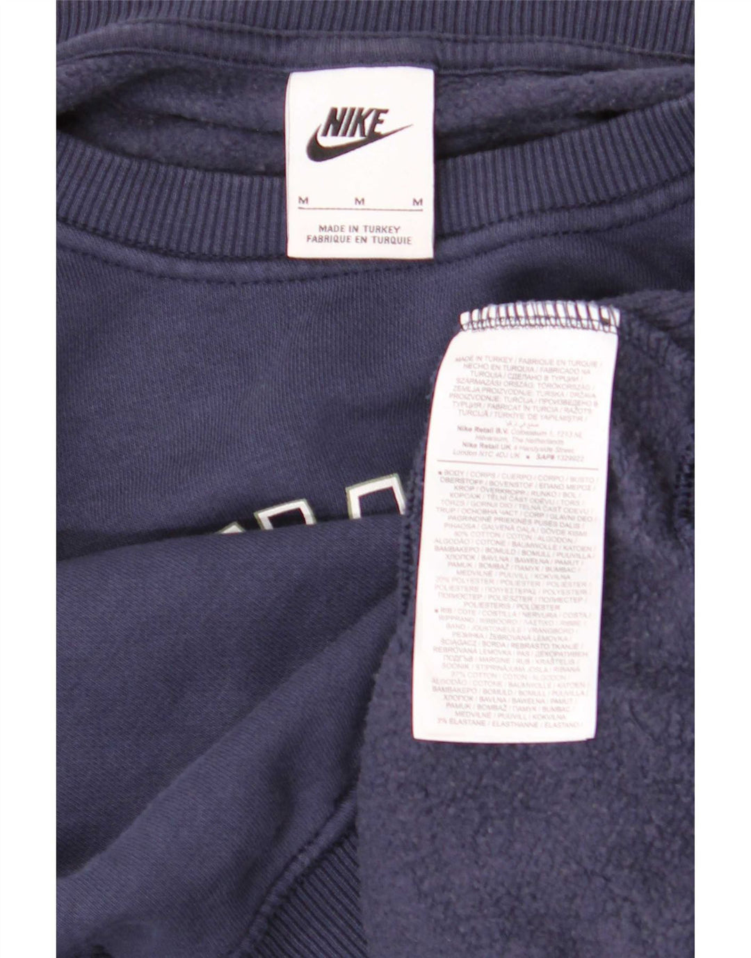 Felpa oversize con grafica corta Nike da donna UK 14 medio blu navy