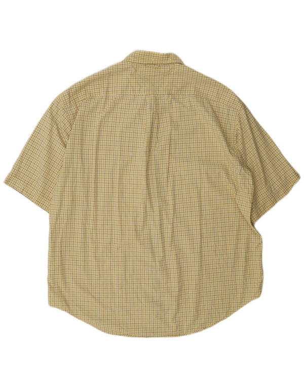 Camicia a maniche corte da uomo Tommy Hilfiger 2XL cotone a quadri gialli