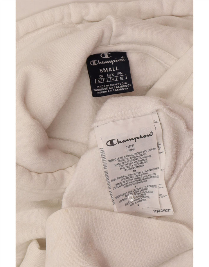 Felpa con cappuccio da uomo Champion piccola in cotone bianco