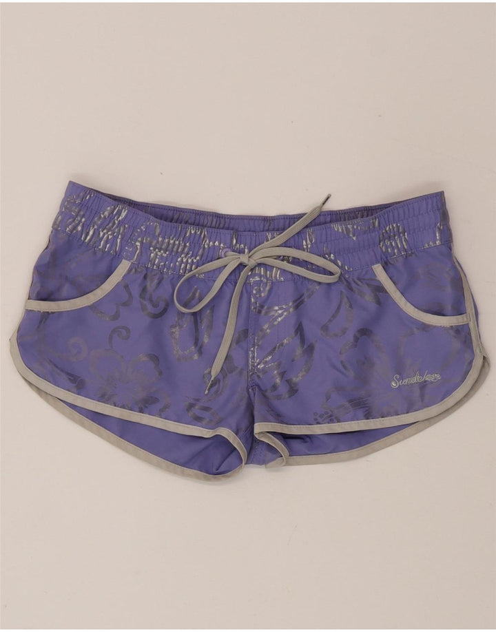 Pantaloncini da bagno donna Sundek IT 40 piccolo poliestere floreale viola