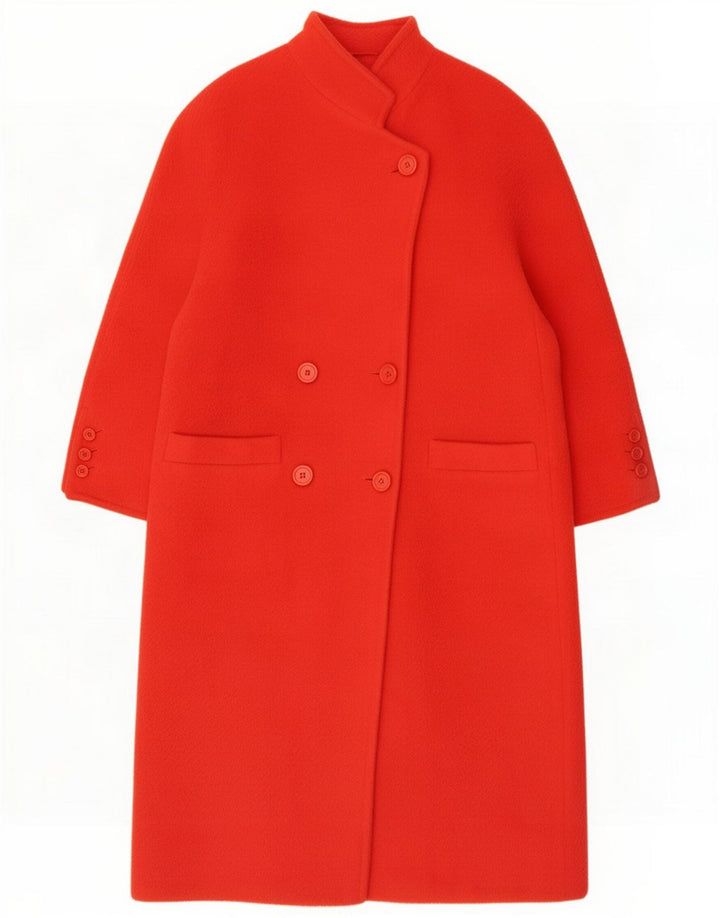 Cappotto oversize doppiopetto vintage da donna EU 36 piccolo in lana rossa