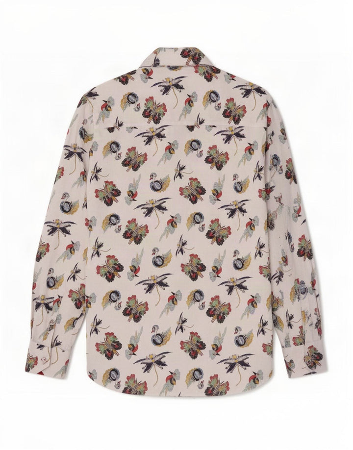 Camicia da uomo con motivo astratto Claudio Lugli taglia 39/40 cotone bianco medio