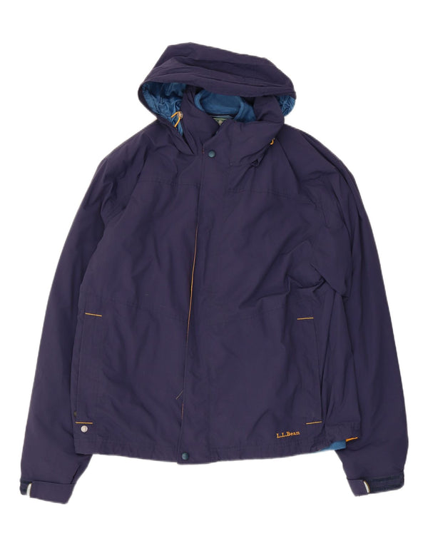 L.L.Bean Mens Hooded Windbreaker Jacket UK 38 Medium Navy Blue Polyester