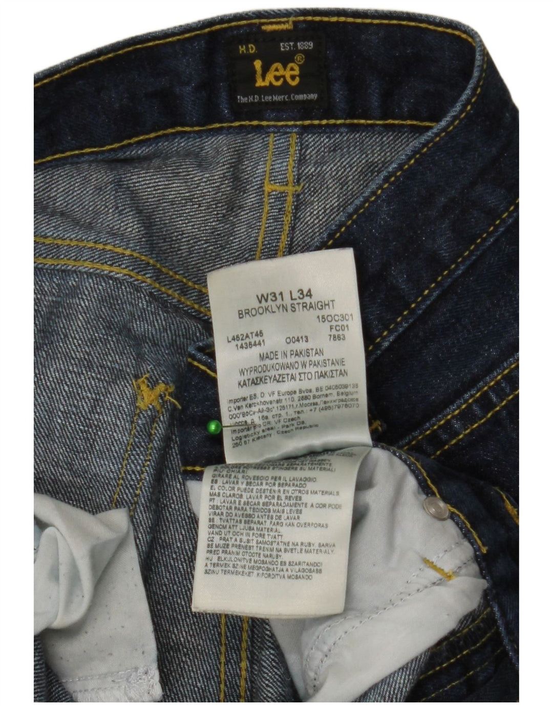 Jeans dritti da uomo Lee Brooklyn W31 L34 cotone blu
