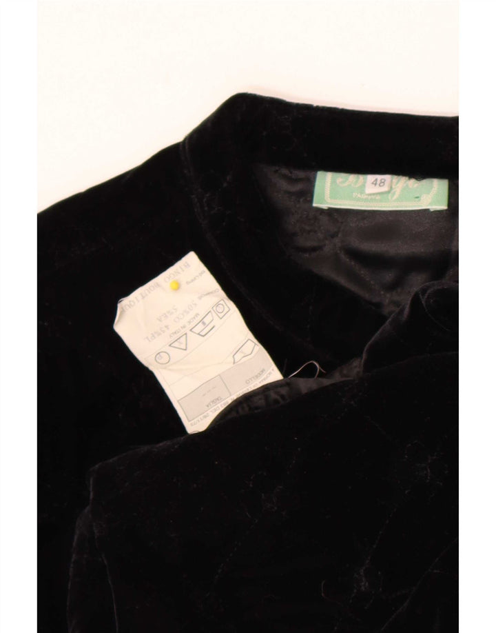 Giacca blazer aperta da donna vintage IT 48 XL cotone nero