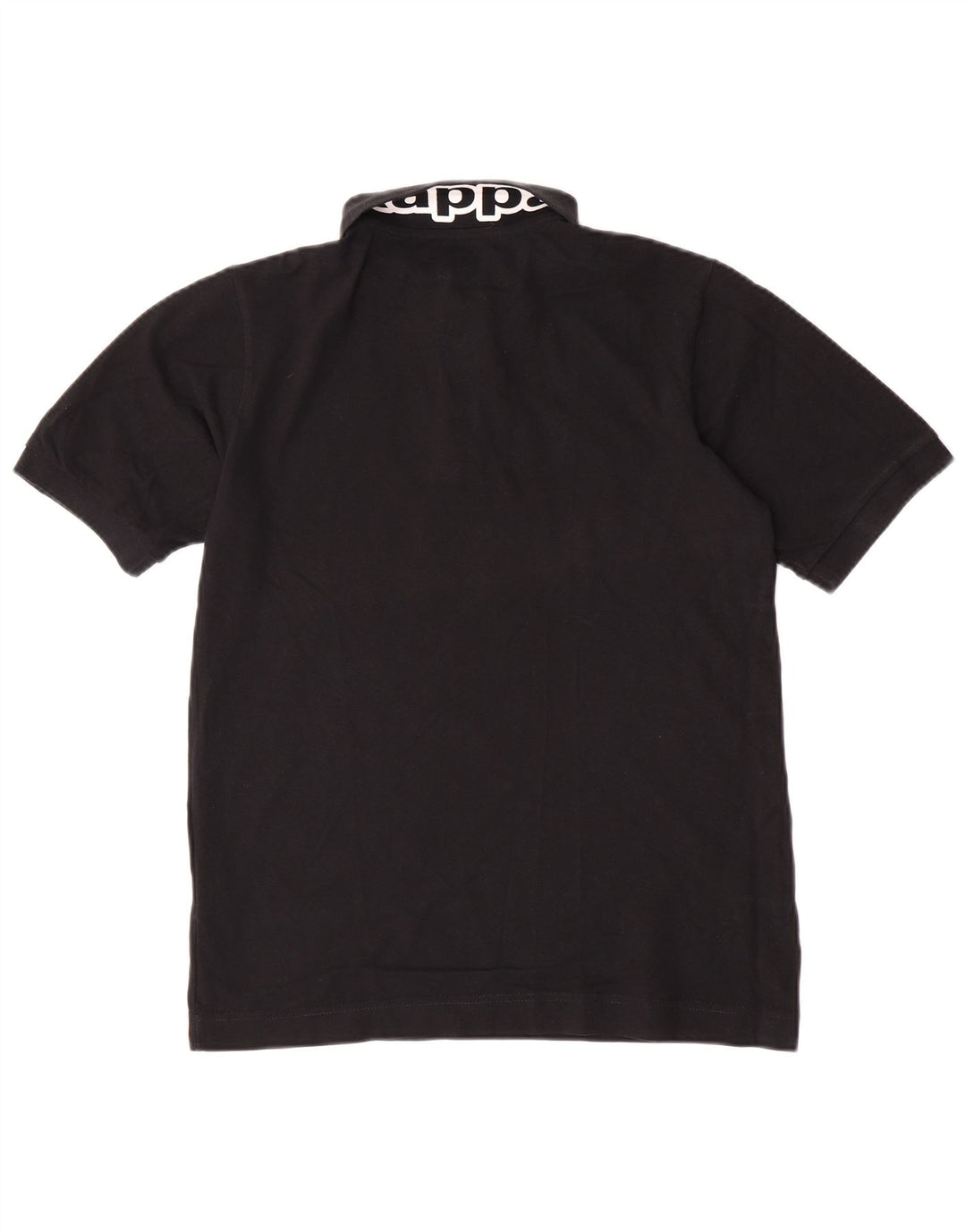 Polo grafica da uomo Kappa piccola in cotone nero