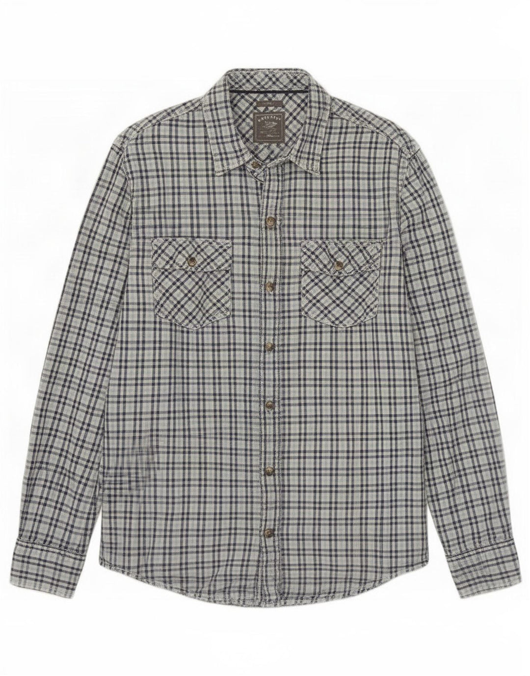 Camicia slim fit da uomo Fat Face, grande cotone a quadretti blu
