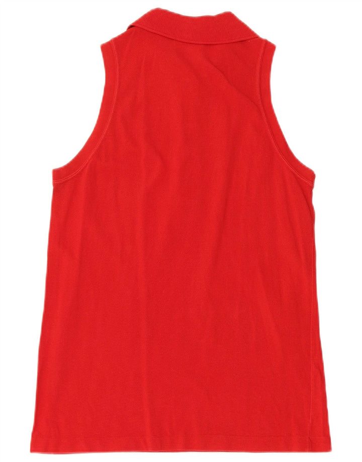 Polo senza maniche da donna Lacoste taglia 38 cotone rosso medio