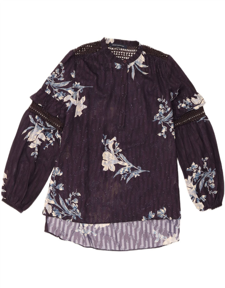 Camicetta a maniche lunghe da donna French Connection Top UK 10 Small Blu Navy