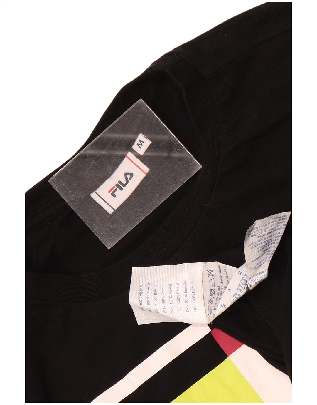 T-shirt grafica da uomo Fila Top in cotone nero medio