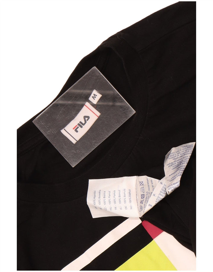 T-shirt grafica da uomo Fila Top in cotone nero medio