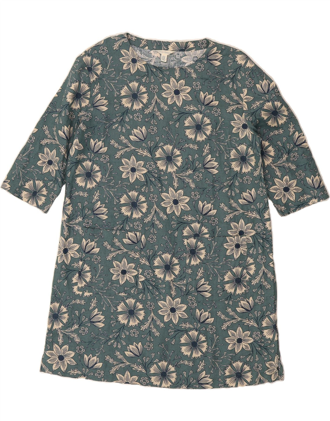 SEASALT CORNWALL Womens 3/4 Sleeve Tent Dress UK 14 Large Blue Floral Vintage Seasalt Cornwall and Second-Hand Seasalt Cornwall from Messina Hembry 