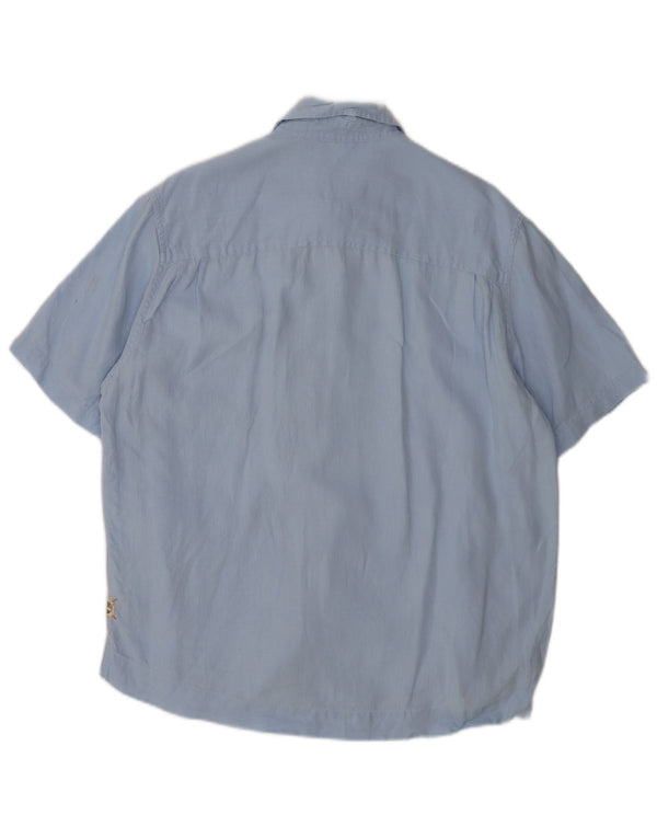 Camicia a maniche corte vestibilità ampia da uomo Timberland piccola in lino blu