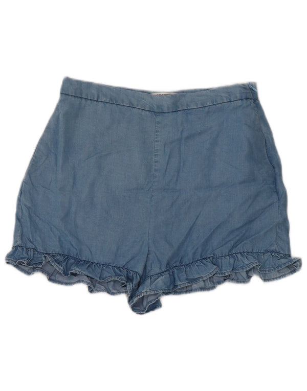 Pantaloni caldi a vita alta da donna Zara medi W28 blu Lyocell
