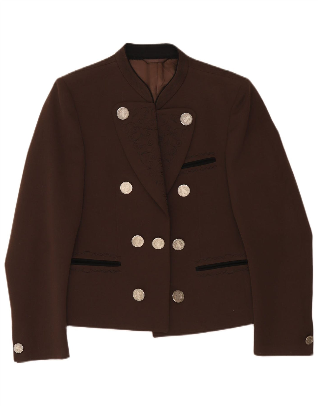 Giacca blazer vintage da donna UK 14 marrone medio