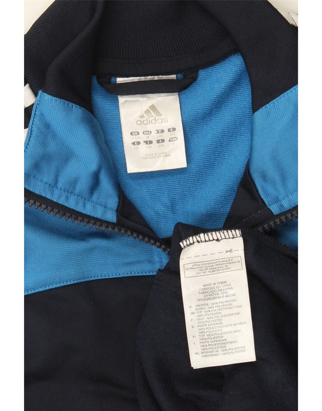 Giacca da ginnastica grafica ADIDAS per ragazzi 11-12 anni Blu Colourblock