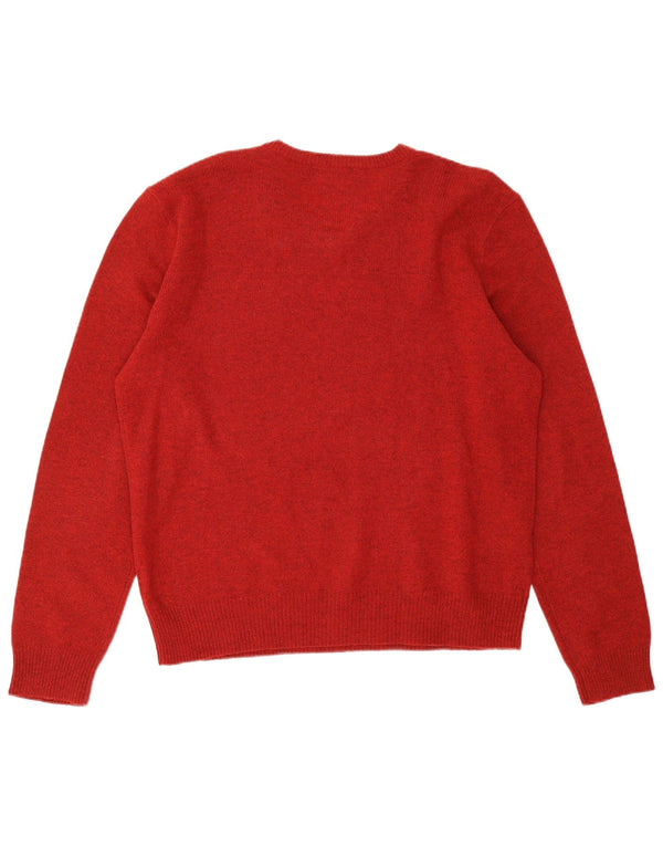 Polo Ralph Lauren Maglione da uomo con scollo a V, grande lana d'agnello rossa