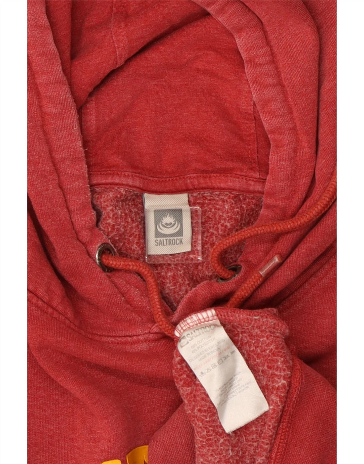 SALTROCK Felpa con cappuccio grafica da uomo XL in cotone rosso