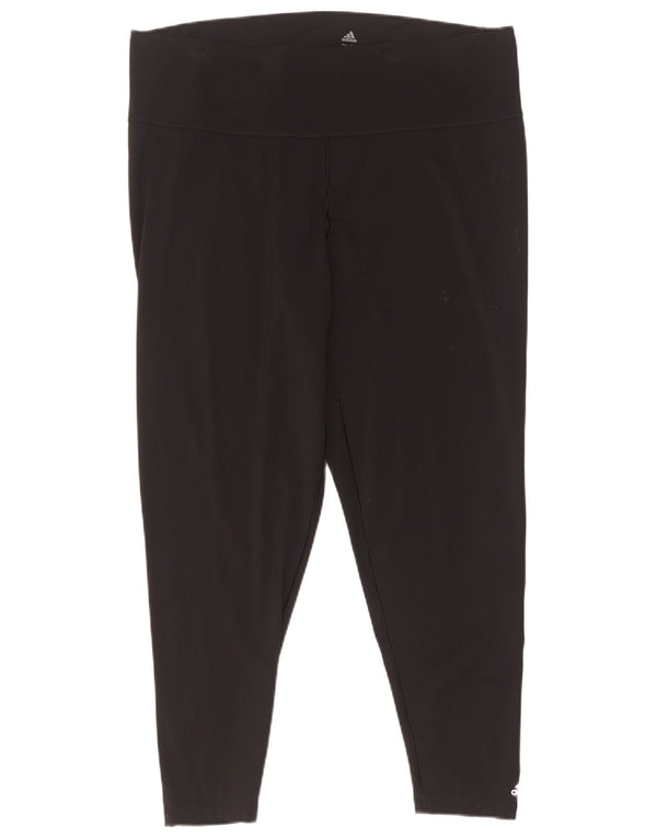 Leggings corti Adidas da donna UK 24/26 2XL nylon nero