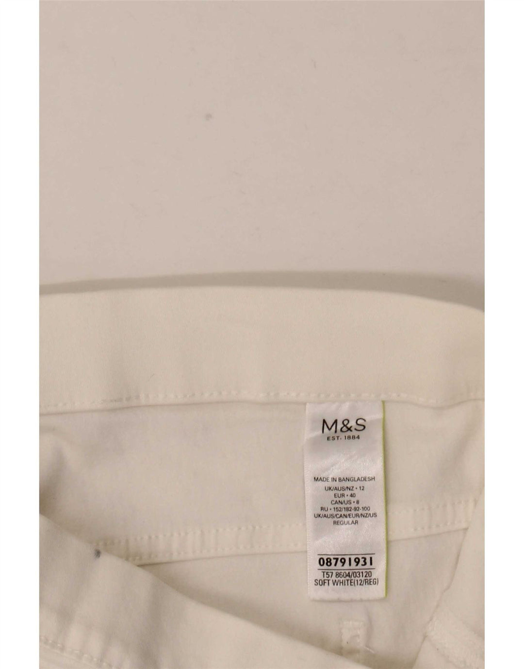 Jeans Jeggings da donna Marks & Spencer UK 12 Medio W32 L28 Cotone bianco