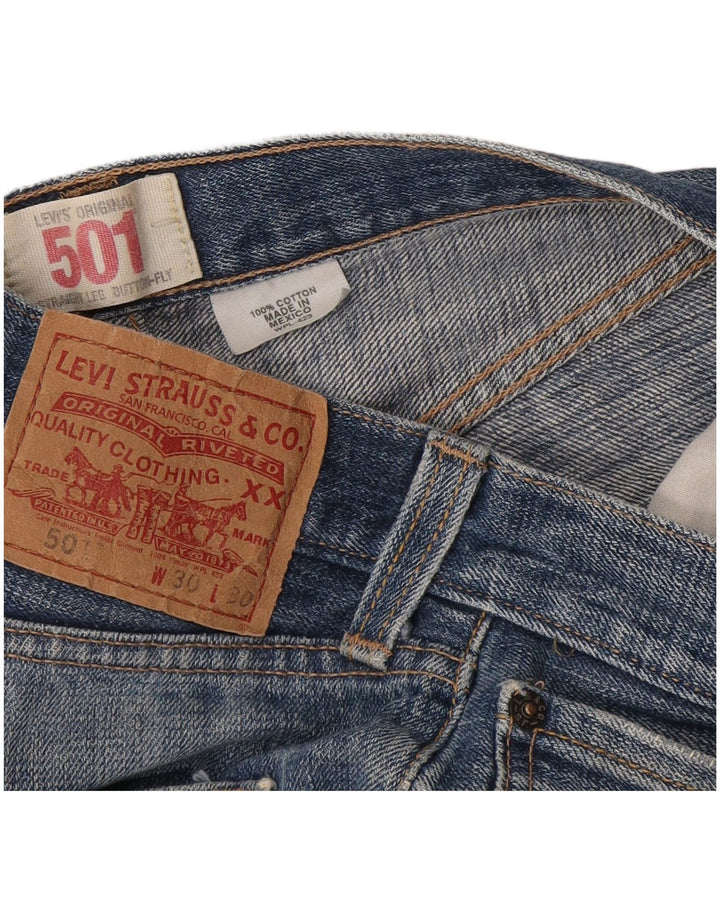 Pantaloncini Levi's da donna 501 in denim invecchiato W30 cotone blu medio