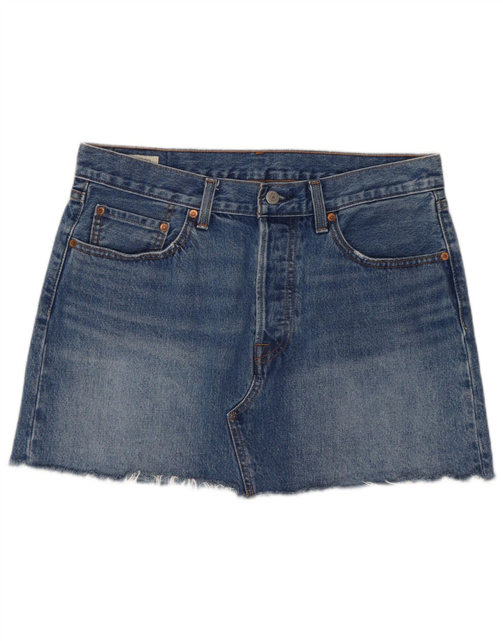 Mini gonna di jeans da donna Levi's W31 in cotone blu medio
