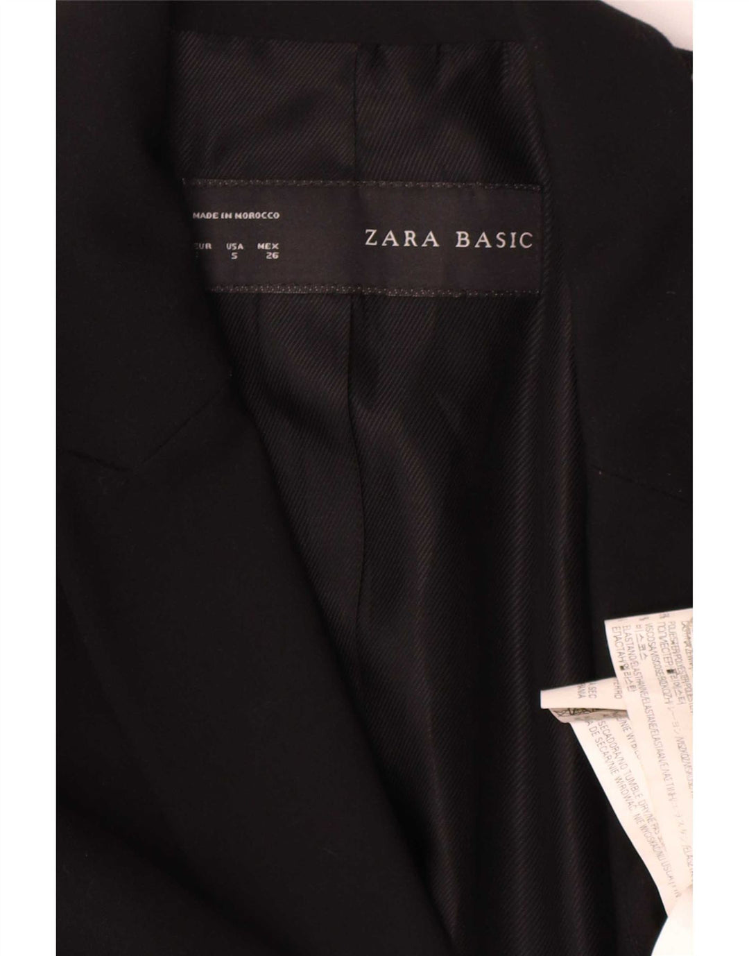 Giacca blazer a 1 bottone da donna Zara UK 10 piccola in poliestere nero